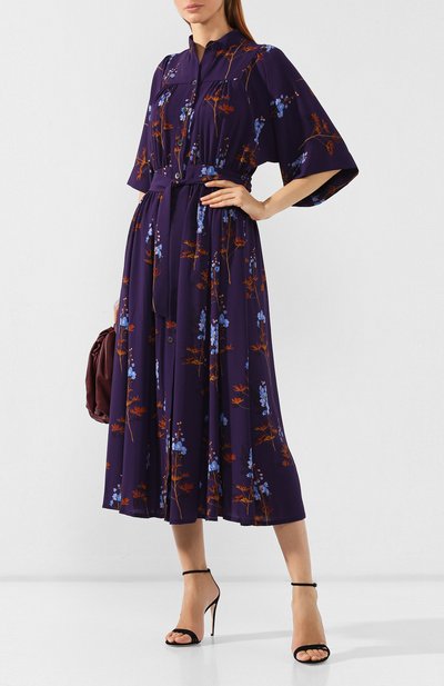 Платье с принтом DRIES VAN NOTEN фиолетового цвета по цене 58950 руб., арт. 192-31017-8009, фото 2 Платье с принтом DRIES VAN NOTEN, арт. 192-31017-8009, фото 2