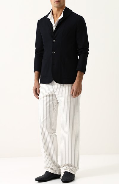 Однобортный кашемировый пиджак GIORGIO ARMANI темно-синего цвета по цене 285000 руб., арт. WSG10W/WS917, фото 2 Однобортный кашемировый пиджак GIORGIO ARMANI, арт. WSG10W/WS917, фото 2