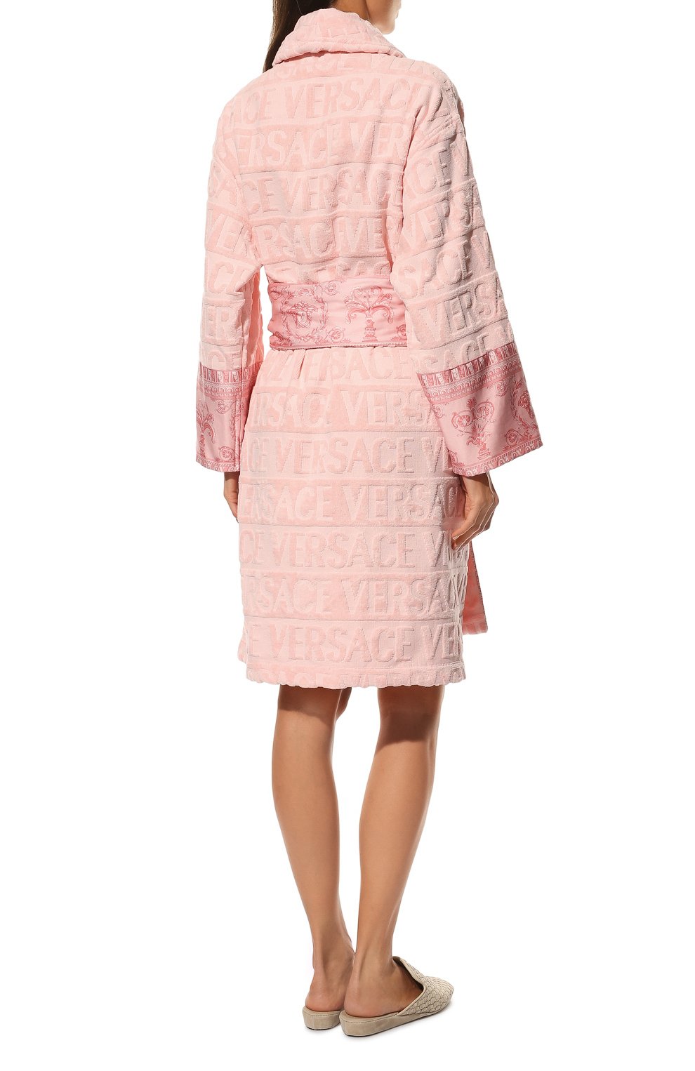 Хлопковый халат VERSACE светло-розового цвета по цене 69850 руб., арт. ZACJ00008/ZC0SP052, фото 4 Хлопковый халат VERSACE, арт. ZACJ00008/ZC0SP052, фото 4