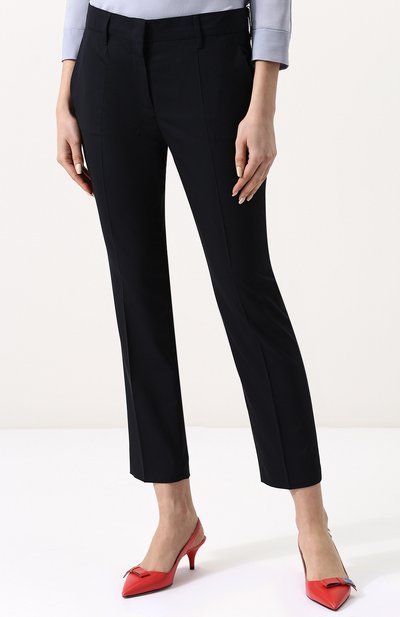 Однотонные укороченные брюки со стрелками PRADA, арт. P2469-RO1-F0008, фото 3
