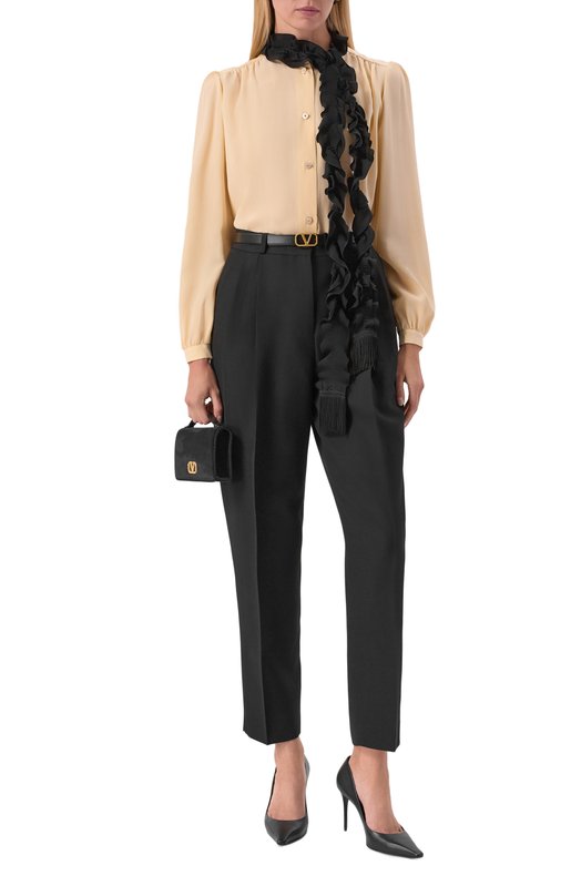 Шелковая блузка Valentino 7B3AB7R0/21B Кремовый  7B3AB7R0/21B Фото 2