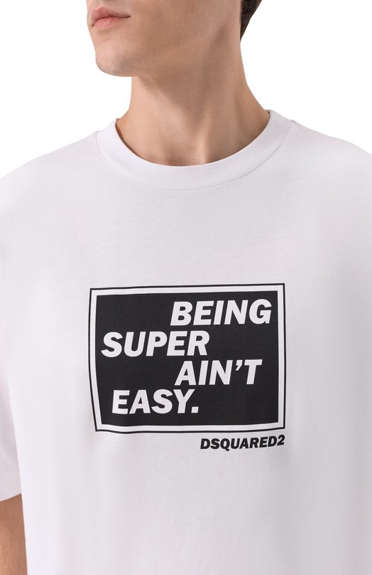 Хлопковая футболка Dsquared2 S71GD1610/D20020 Белый  S71GD1610/D20020 Фото 5