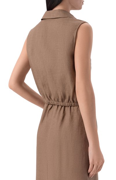 Льняной топ 12 STOREEZ коричневого цвета по цене 13000 руб., арт. 137461, фото 4 Льняной топ 12 STOREEZ, арт. 137461, фото 4