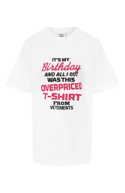 Женская хлопковая футболка VETEMENTS, арт. UAH20TR616/W