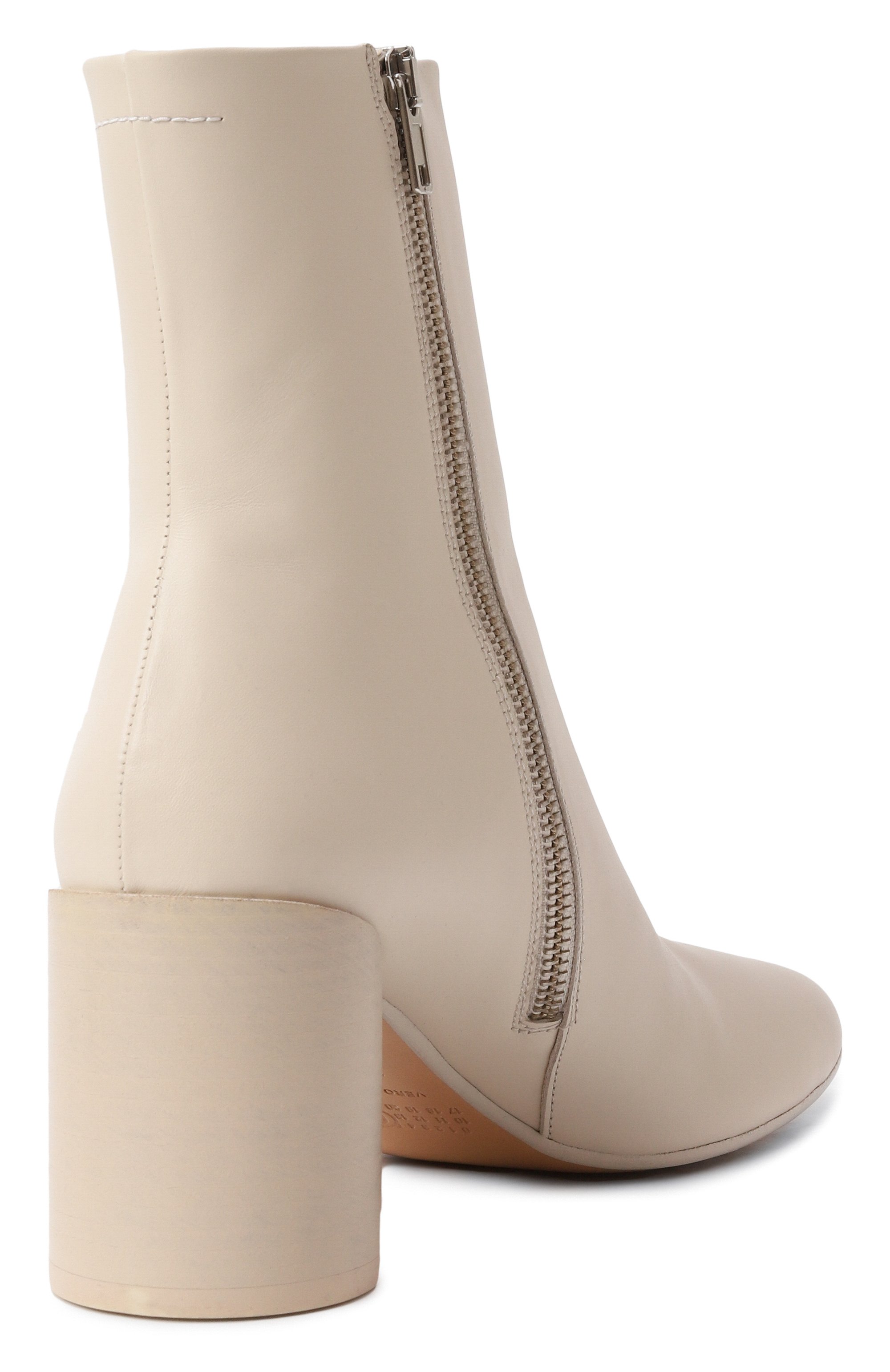 Кожаные ботильоны stitch-out MM6 кремового цвета по цене 61550 руб., арт. S59WU0249/P5000, фото 5 Кожаные ботильоны stitch-out MM6, арт. S59WU0249/P5000, фото 5