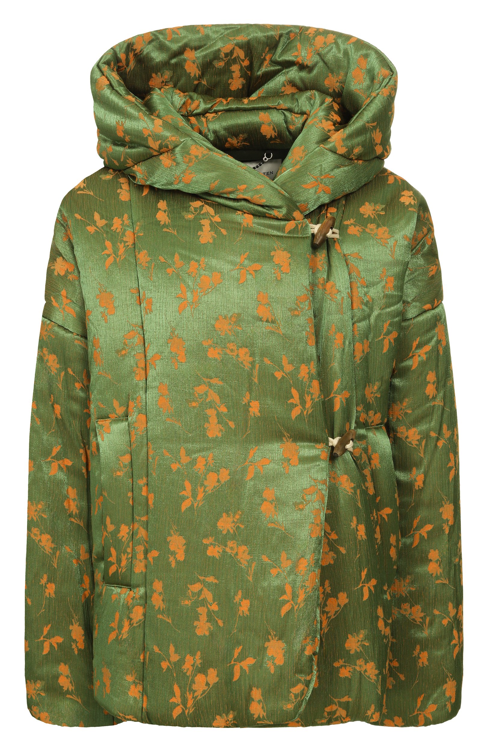 Пуховик DRIES VAN NOTEN зеленого цвета по цене 235000 руб., арт. 262-010505/4261, фото 1 Пуховик DRIES VAN NOTEN, арт. 262-010505/4261, фото 1