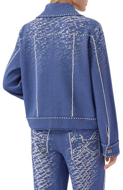 Жакет из шерсти и хлопка AND THE BRAND синего цвета по цене 67480 руб., арт. W26-JT029-1202-419, фото 4 Жакет из шерсти и хлопка AND THE BRAND, арт. W26-JT029-1202-419, фото 4