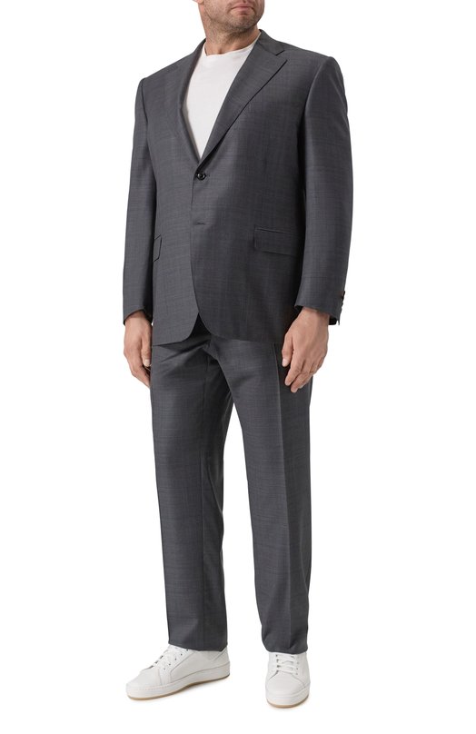 Костюм из шерсти и шелка Canali E11220/10 BX05604 Серый  E11220/10 BX05604 Фото 2