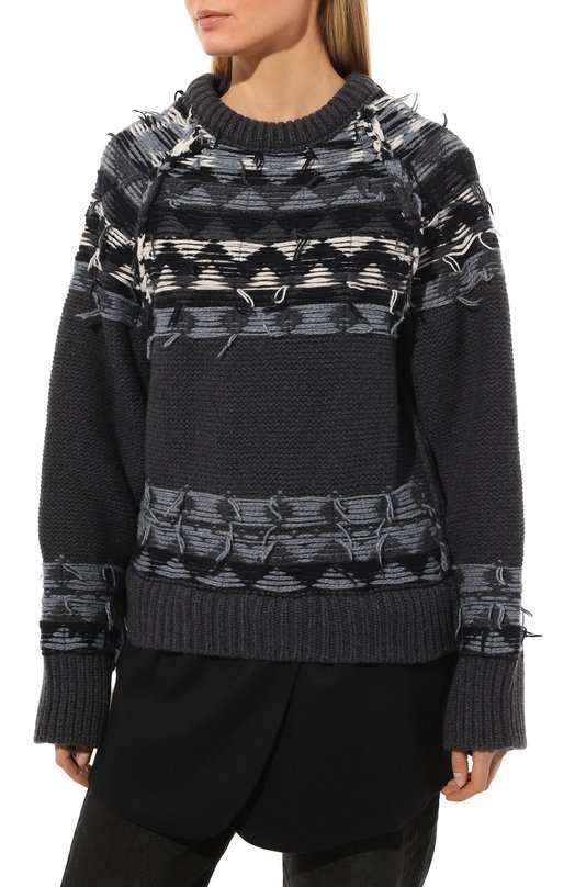 Шерстяной свитер GOEN.J Синий, фото 3