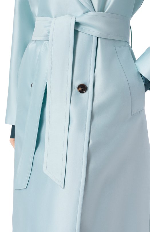 Тренч из хлопка и шелка Kiton D61615K09R1921 Голубой  D61615K09R1921 Фото 5