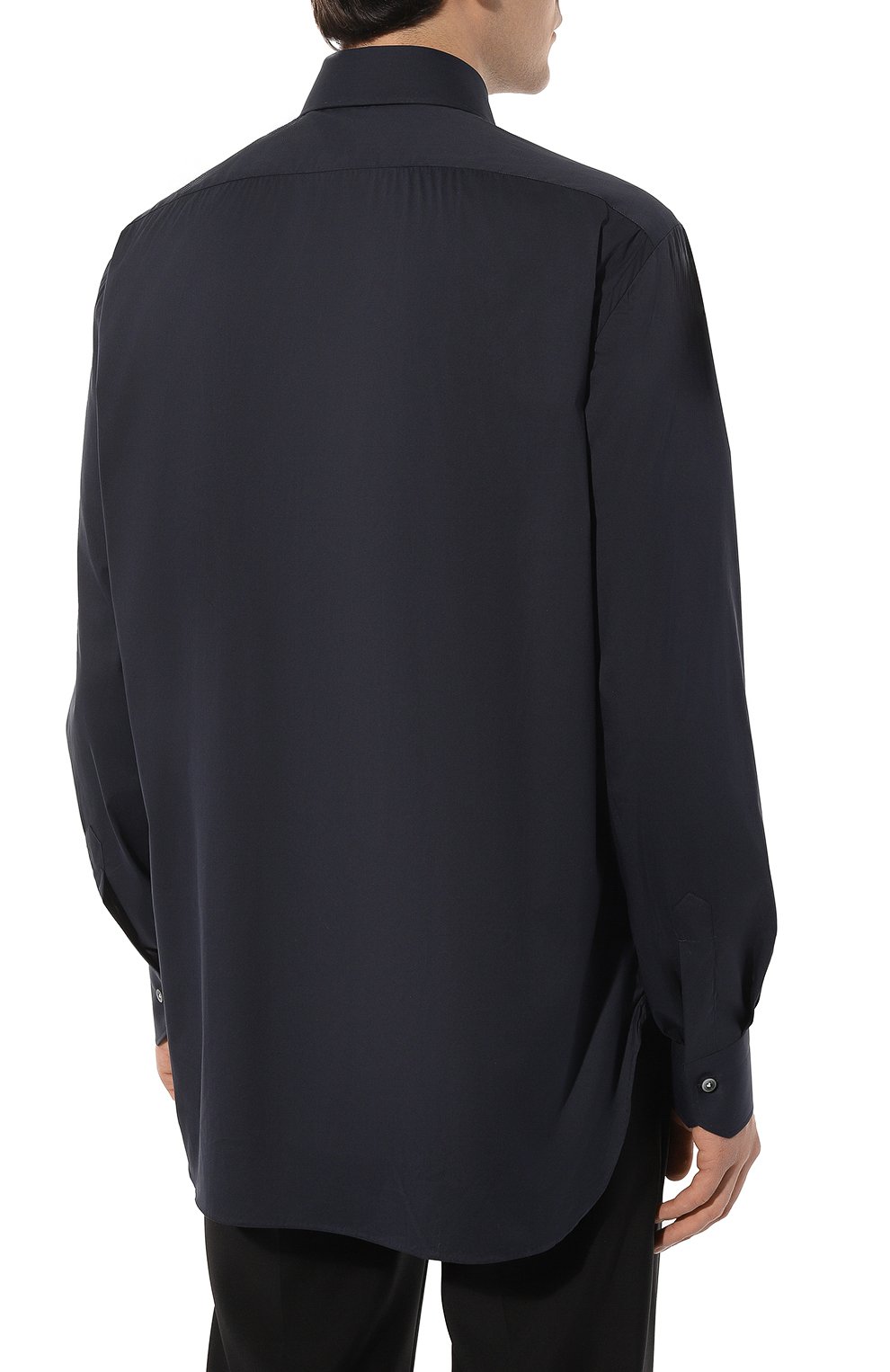 Хлопковая сорочка KITON темно-синего цвета по цене 87550 руб., арт. UCIH0865406, фото 4 Хлопковая сорочка KITON, арт. UCIH0865406, фото 4
