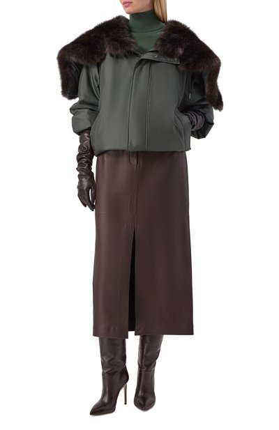 Шелковый бомбер с отделкой из соболя MVST, арт. M25.1PW.0004/72392 SABLE, фото 2