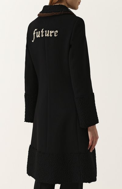 Шерстяной пальто с отделкой из меха норки GUCCI, арт. 475978/ZJZ21, фото 4