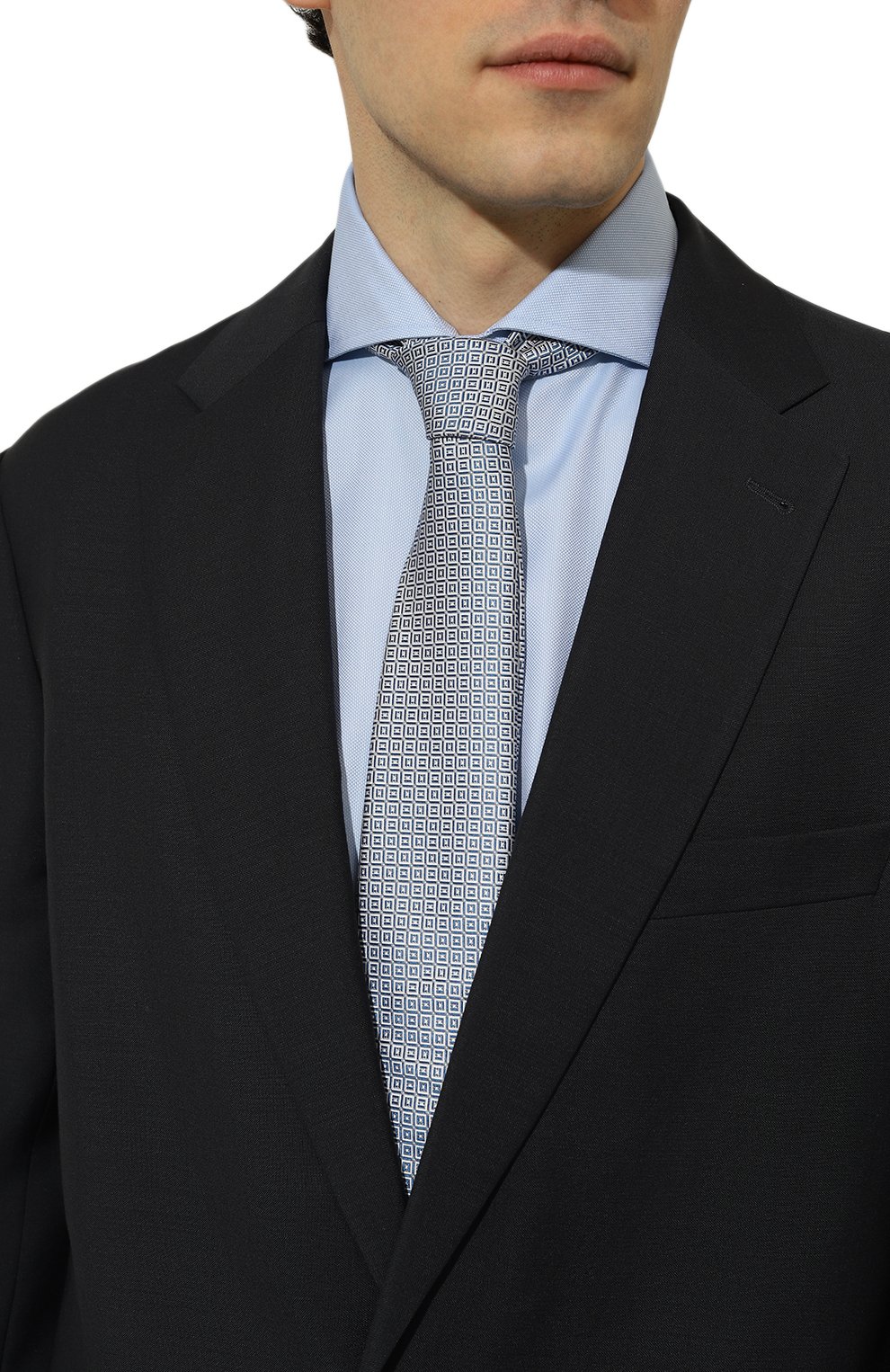 Шелковый галстук KITON синего цвета по цене 28050 руб., арт. UCRVKLC01I10, фото 2 Шелковый галстук KITON, арт. UCRVKLC01I10, фото 2