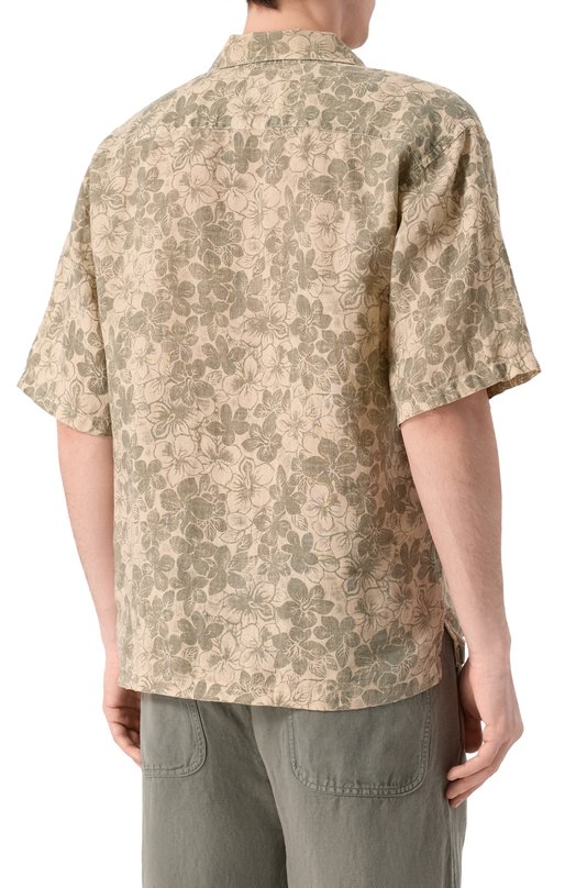 Льняная рубашка 120% Lino 33ALIM19L3/G447/000 Бежевый  33ALIM19L3/G447/000 Фото 4