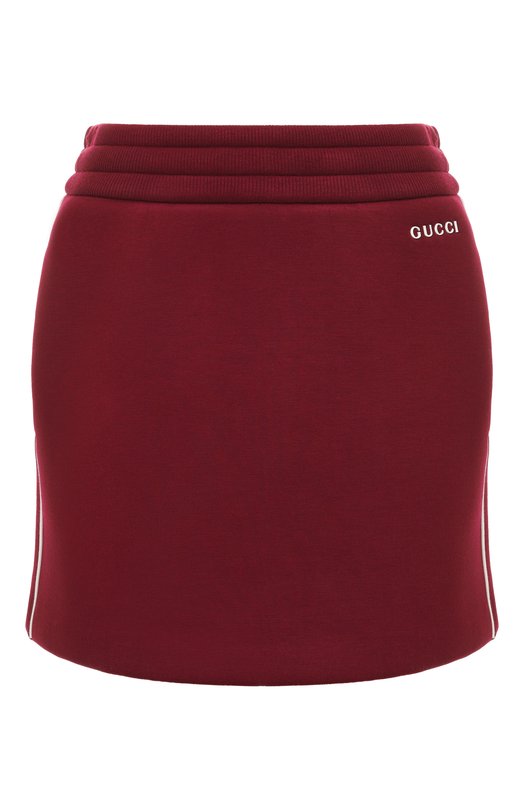 Хлопковая юбка Gucci 840928/XJHGR Бордовый 840928/XJHGR