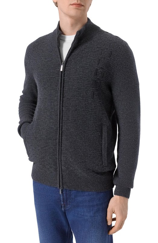 Кардиган из кашемира и шерсти Zilli KZMC01M0350VLST00/62 Серый  KZMC01M0350VLST00/62 Фото 3