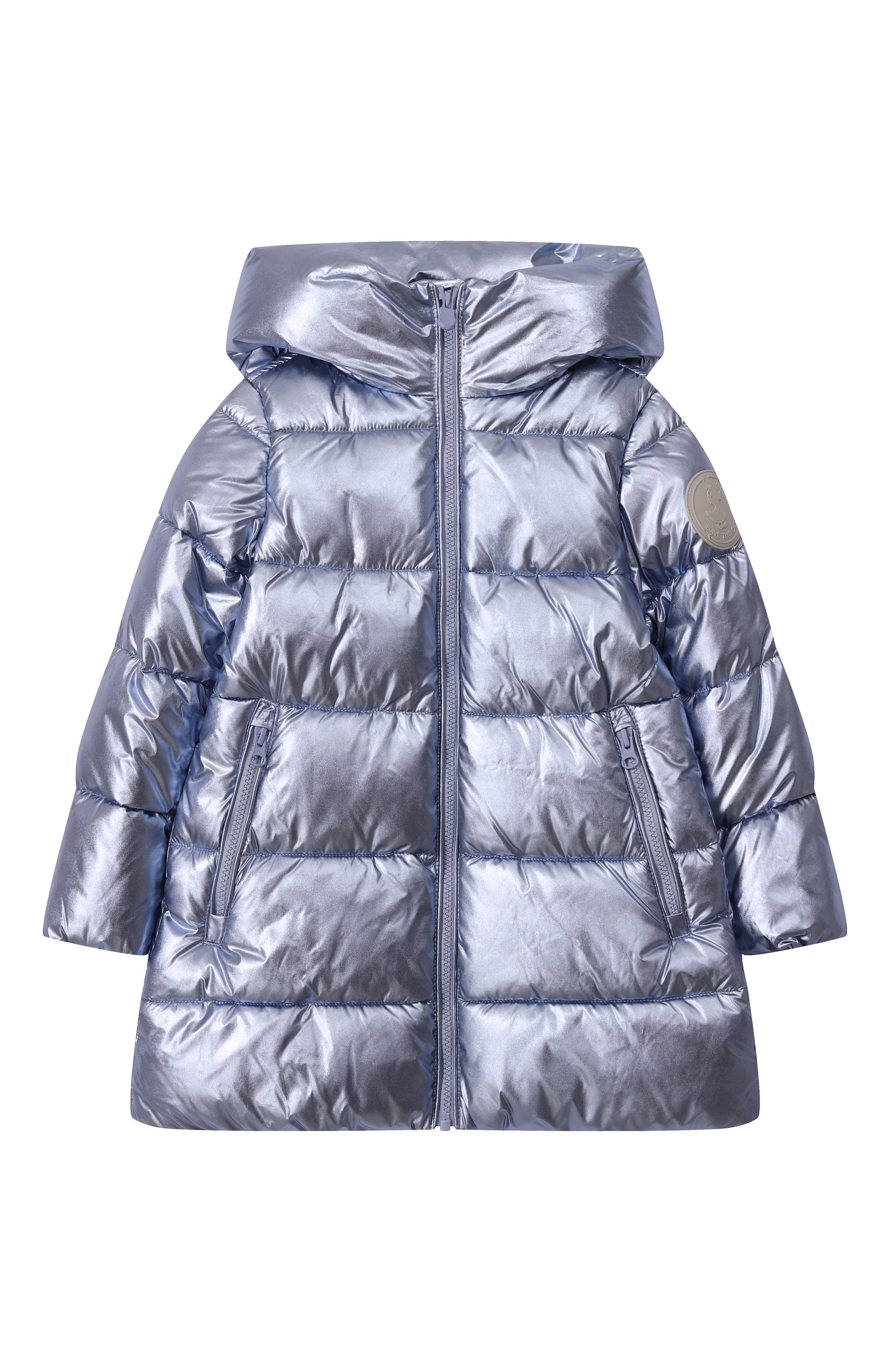 Утепленное пальто SAVE THE DUCK голубого цвета по цене 35650 руб., арт. J45510G/ELSI/ICED21_001, фото 1 Утепленное пальто SAVE THE DUCK, арт. J45510G/ELSI/ICED21_001, фото 1