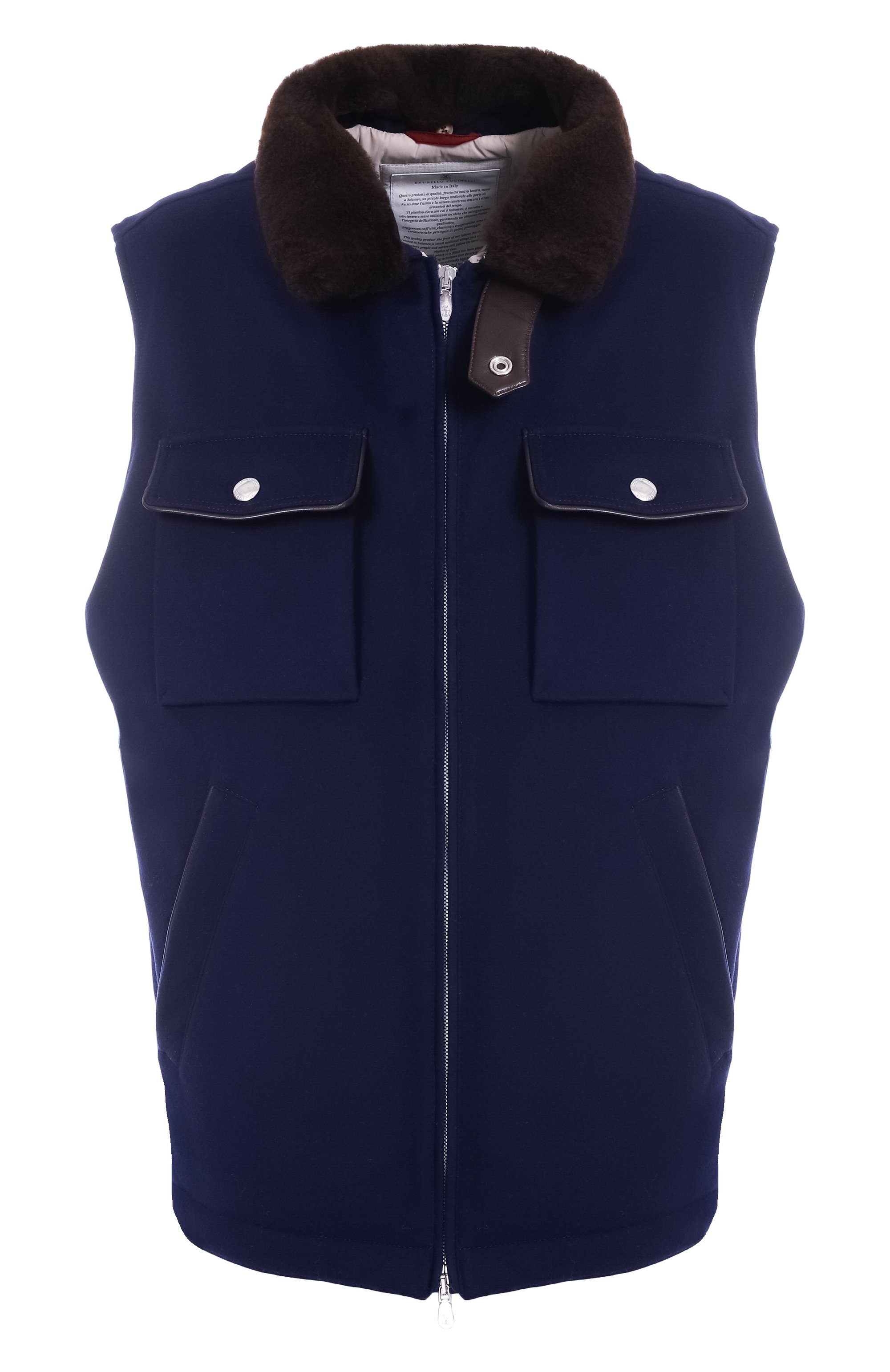 Пуховый жилет с отделкой из овчины BRUNELLO CUCINELLI, арт. MM4701646, фото 1