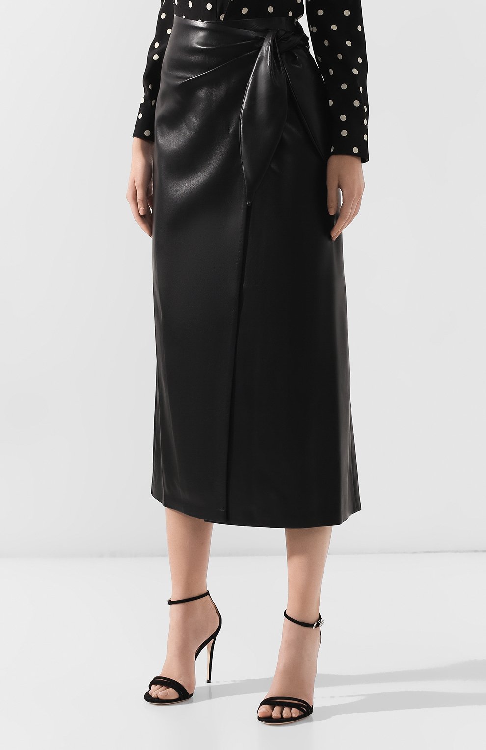 Юбка-миди NANUSHKA, арт. AMAS_BLACK_VEGAN LEATHER, фото 3
