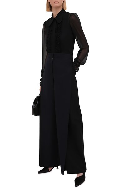 Блузка VICTORIA BECKHAM черного цвета по цене 98300 руб., арт. 1221WSH002524C, фото 2 Блузка VICTORIA BECKHAM, арт. 1221WSH002524C, фото 2