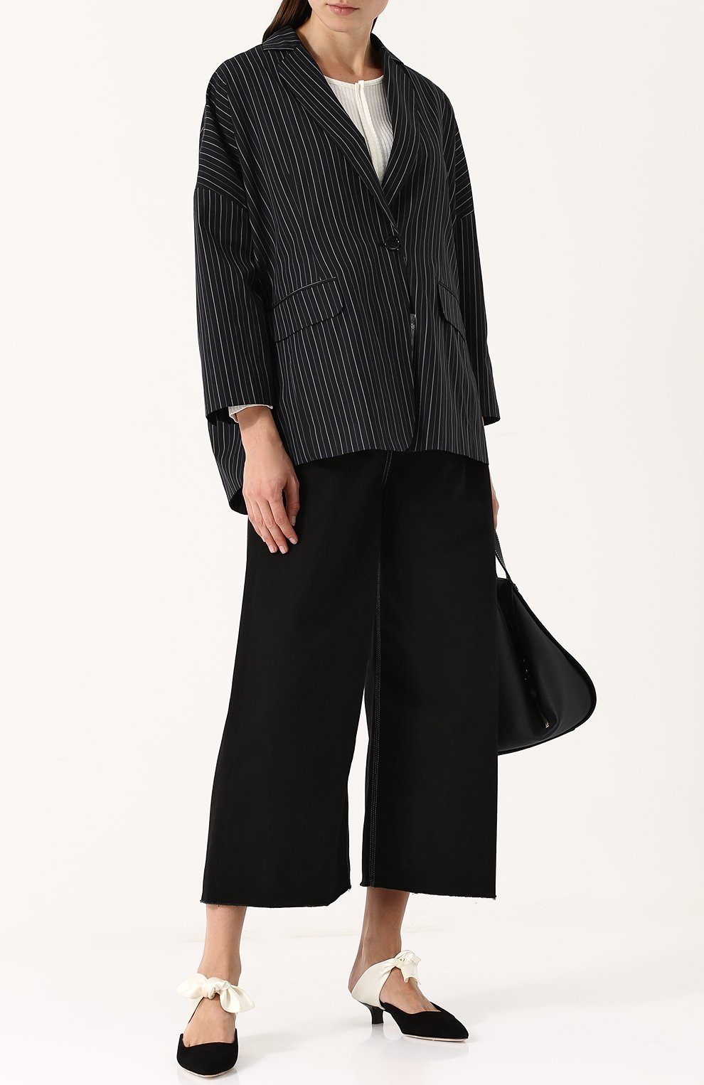 Укороченные широкие джинсы MM6, арт. S52KA0138/S48447, фото 2