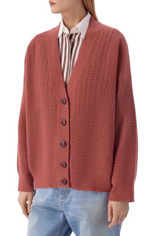 Кашемировый кардиган Brunello Cucinelli M12205106 Коричневый  M12205106 Фото 3