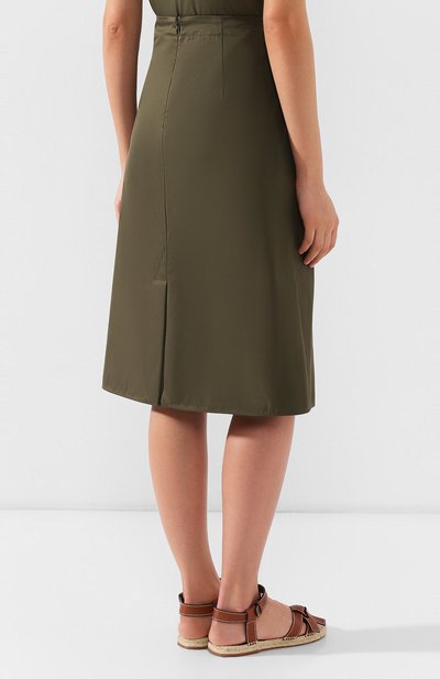 Хлопковая юбка JIL SANDER NAVY хаки цвета по цене 19950 руб., арт. JNWM3503A/JM2434, фото 4 Хлопковая юбка JIL SANDER NAVY, арт. JNWM3503A/JM2434, фото 4
