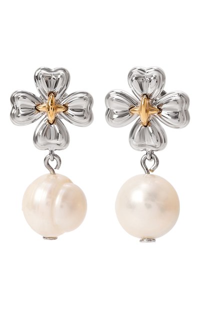 Серьги SSIL серебряного цвета по цене 15300 руб., арт. SS23FEC023CBFFFPP/M, фото 1 Серьги SSIL, арт. SS23FEC023CBFFFPP/M, фото 1