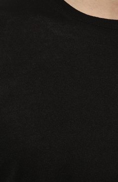 Мужской шелковый джемпер GRAN SASSO черного цвета, арт. 43112/23503 | Фото 5 (Мужское Кросс-КТ: Джемперы; Материал внешний: Шелк; Принт: Без принта; Рукава: Короткие; Длина (для топов): Стандартные; Материал сплава: Проставлено; Драгоценные камни: Проставлено; �Вырез: Круглый; Стили: Кэжуэл)