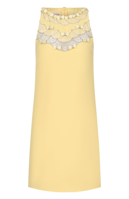 Платье из шерсти и шелка Valentino 8B3VAHG5/1CF Жёлтый 8B3VAHG5/1CF