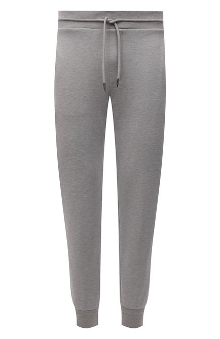 Мужские хлопковые джоггеры ERMENEGILDO ZEGNA серого цвета, арт. UZ590/TR0 | Фото 1 (Длина (брюки, джинсы): Стандартные; Материал внешний: Хлопок; Силуэт М (брюки): Джоггеры; Стили: Спорт-шик)