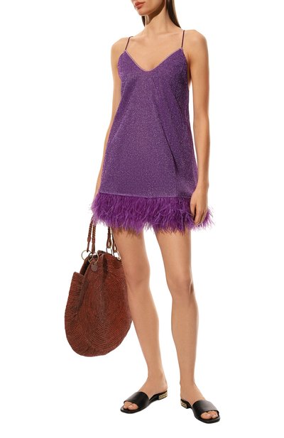 Платье с отделкой перьями OSEREE, арт. LDF213/LUREX/VI0LET, фото 2