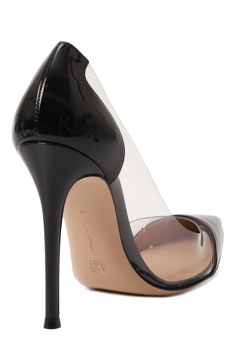 Женские комбинированные туфли plexi 105 GIANVITO ROSSI черного цвета, арт. G20140.15RIC.VGLNETR | Фото 5 (Материал внутренний: Натуральная кожа; Каблук высота: Высокий; Материал сплава: Проставлено; Драгоценные камни: Проставлено; Подошва: Плоская; Материал внешний: Экокожа, Натуральная кожа; Каблук тип: Шпилька)