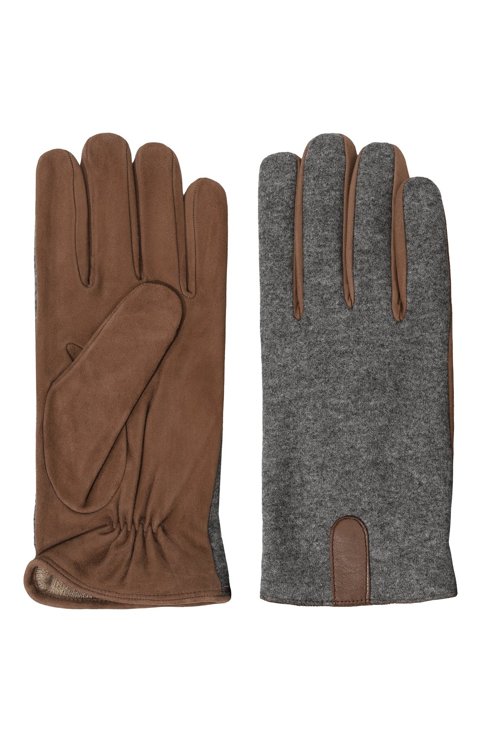 Комбинированные перчатки ANDREA CAMPAGNA серого цвета по цене 49950 руб., арт. 24UGUANTI/VITL1X, фото 2 Комбинированные перчатки ANDREA CAMPAGNA, арт. 24UGUANTI/VITL1X, фото 2
