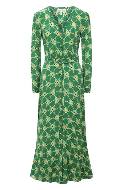 Шелковое платье SALONI зеленого цвета по цене 98100 руб., арт. 10600-1791, фото 1 Шелковое платье SALONI, арт. 10600-1791, фото 1