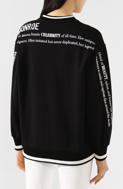 Хлопковый свитшот DOLCE & GABBANA черного цвета по цене 109500 руб., арт. F9C85Z/G7VZE, фото 4 Хлопковый свитшот DOLCE & GABBANA, арт. F9C85Z/G7VZE, фото 4