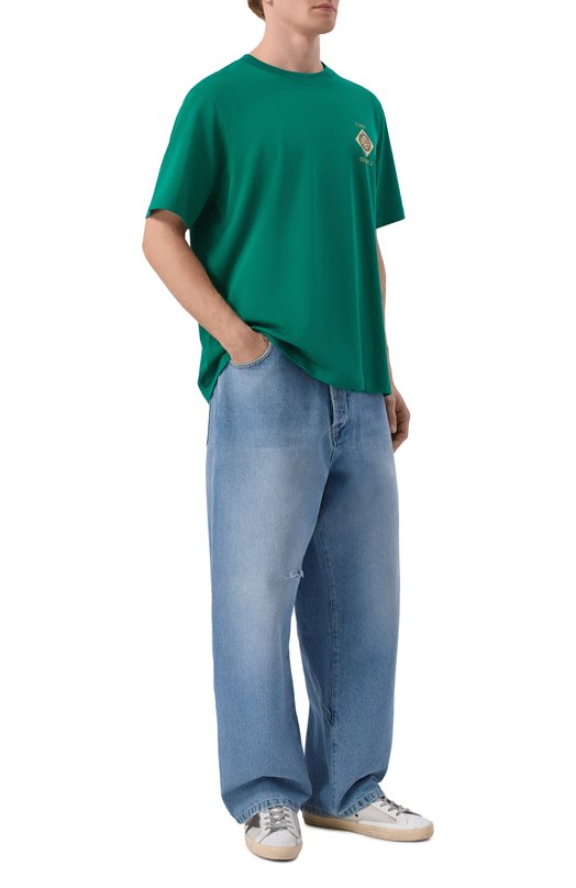 Хлопковая футболка Casablanca M-SS26-JTS-001-03 Зелёный  M-SS26-JTS-001-03 Фото 2