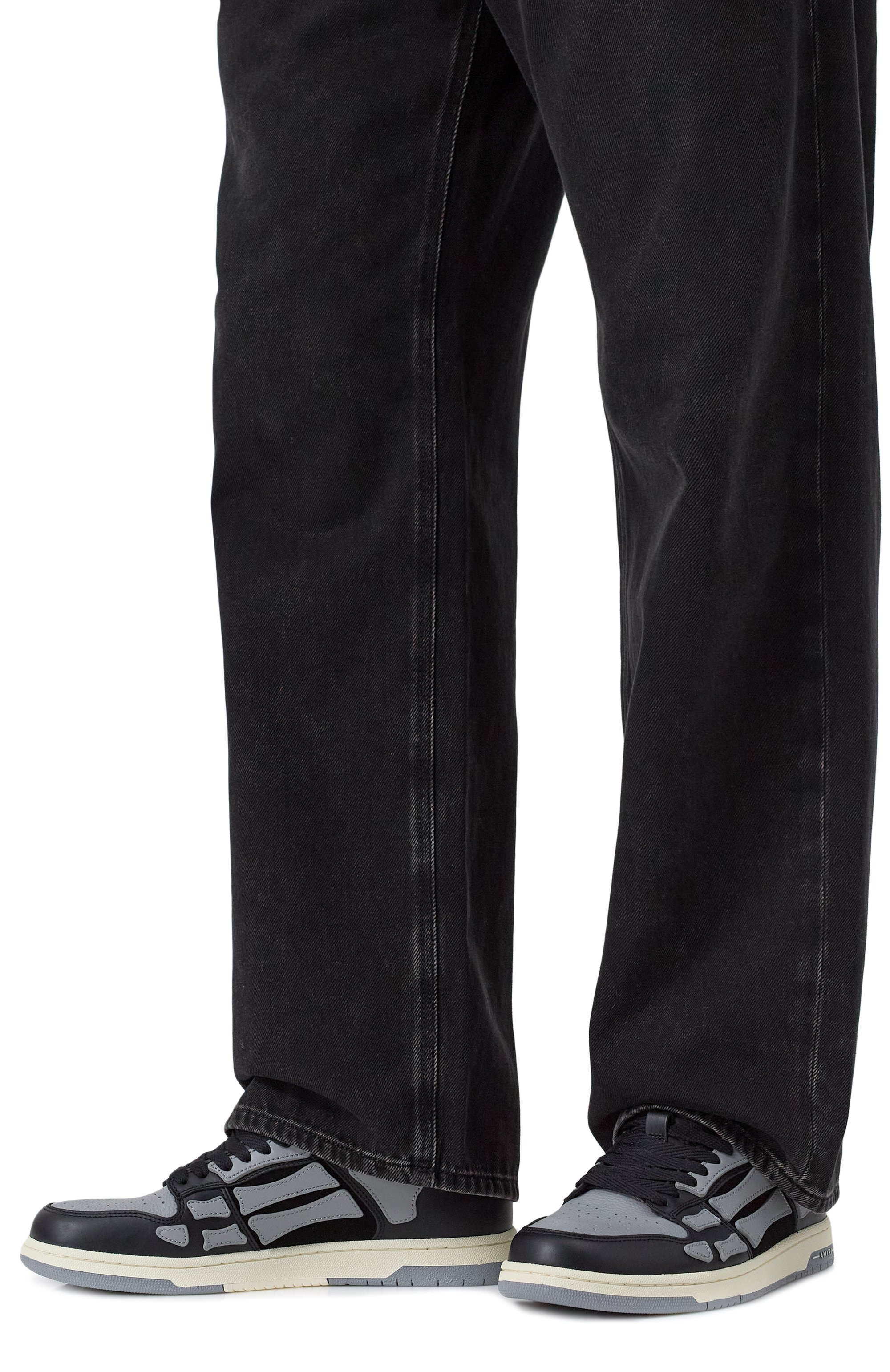 Кожаные кеды skel-top AMIRI черного цвета по цене 71950 руб., арт. AMF0SR1080, фото 3 Кожаные кеды skel-top AMIRI, арт. AMF0SR1080, фото 3