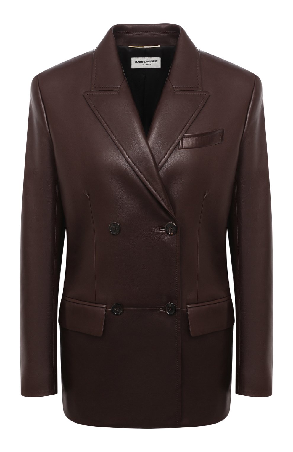 Кожаный жакет SAINT LAURENT коричневого цвета по цене 724500 руб., арт. 636464/YC2GA, фото 1 Кожаный жакет SAINT LAURENT, арт. 636464/YC2GA, фото 1
