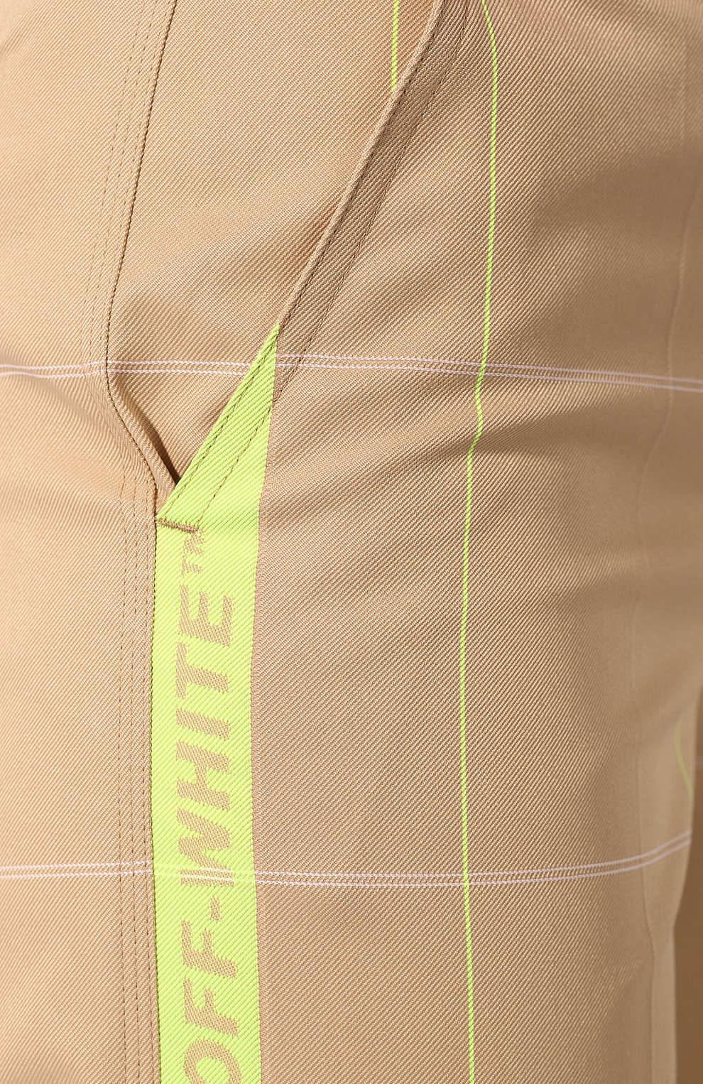 Брюки с отворотами OFF-WHITE бежевого цвета по цене 44550 руб., арт. 0WCA083R19C910579900, фото 5 Брюки с отворотами OFF-WHITE, арт. 0WCA083R19C910579900, фото 5