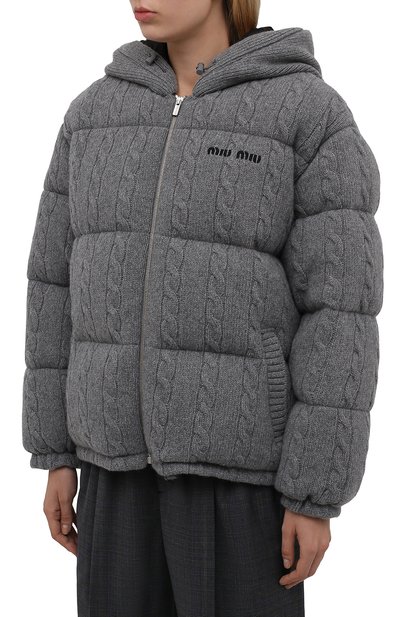 Пуховик из шерсти и кашемира MIU MIU, арт. ML725-1ZHW-F0031, фото 3