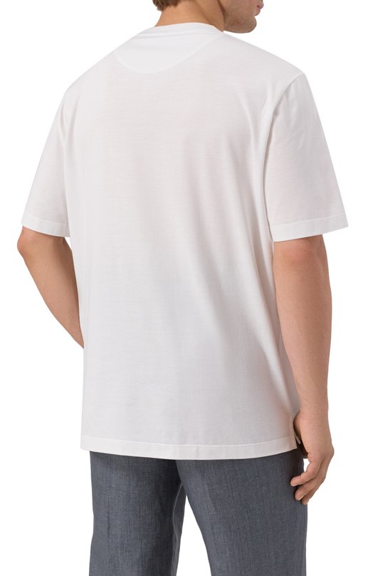 Хлопковая футболка Brioni UJSY0L/0D620 Белый  UJSY0L/0D620 Фото 4