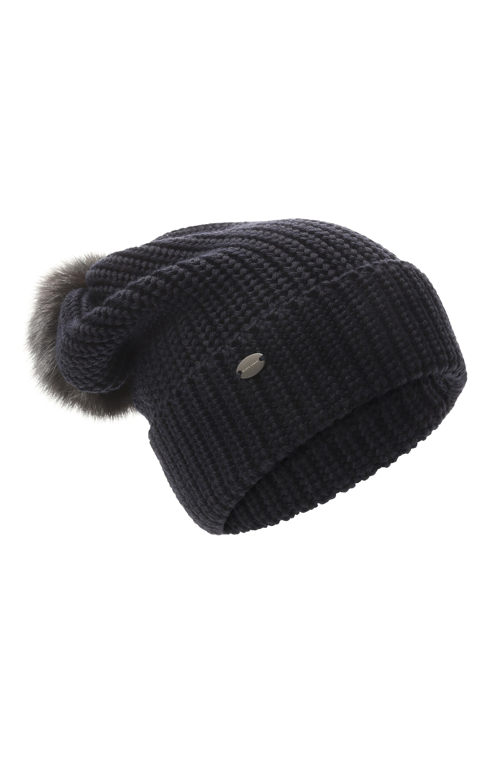 Шерстяная шапка с отделкой из соболя BLACK SABLE темно-синего цвета по цене 57000 руб., арт. BS-47CC10, фото 1 Шерстяная шапка с отделкой из соболя BLACK SABLE, арт. BS-47CC10, фото 1