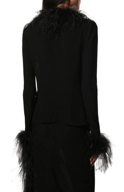 Блузка из вискозы с отделкой перьями GIUSEPPE DI MORABITO, арт. FW22164T0-199, фото 4