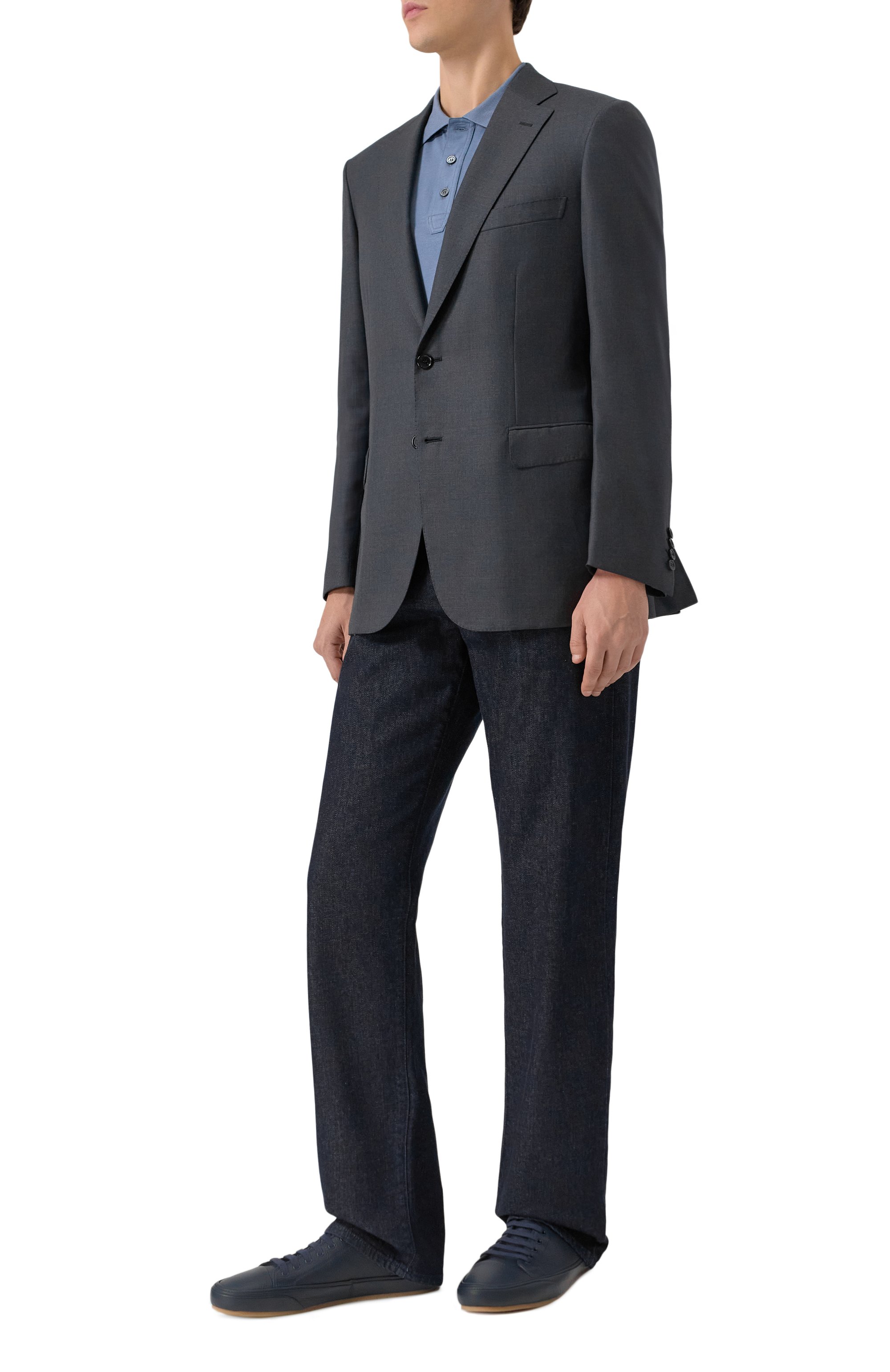 Кожаные кеды BRIONI темно-синего цвета по цене 157000 руб., арт. QHM10L/P7731, фото 2 Кожаные кеды BRIONI, арт. QHM10L/P7731, фото 2