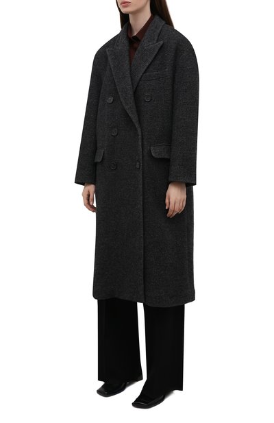 Двубортное пальто ISABEL MARANT ETOILE серого цвета по цене 79950 руб., арт. MA0986-21A007E/L0JIMA, фото 3 Двубортное пальто ISABEL MARANT ETOILE, арт. MA0986-21A007E/L0JIMA, фото 3