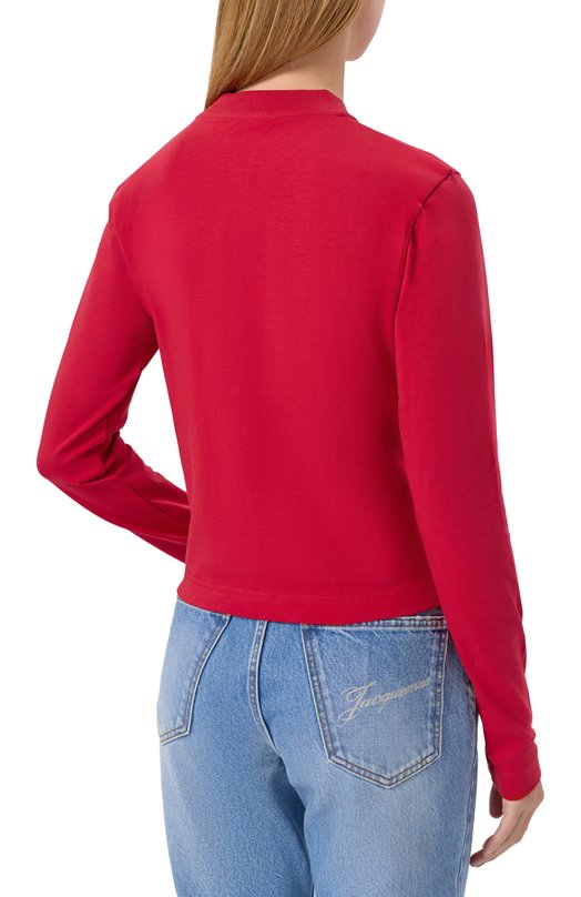 Хлопковый лонгслив Jacquemus 24ETSW00155AJ0/0124 Красный  24ETSW00155AJ0/0124 Фото 4