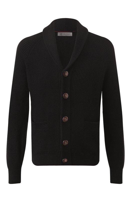 Хлопковый кардиган Brunello Cucinelli MNI708606 Чёрный MNI708606