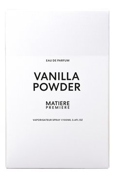 Пар�фюмерная вода vanilla powder (100ml) MATIERE PREMIERE бесцветного цвета, арт. 3760372460204 | Фото 2 (Региональные ограничения белый список (Axapta Mercury): Не проставлено; Нос: Не проставлено; Тип продукта - парфюмерия: Парфюмерная вода; Ограничения доставки: flammable)